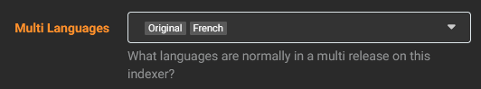French Sonarr MULTi settings